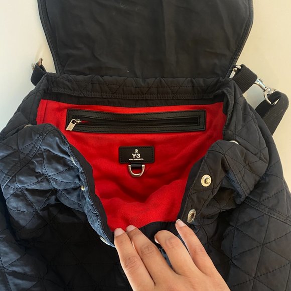 Yohji Yamamoto Y-3 Quilted Backpack with Red Lining main image 6